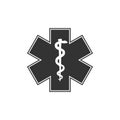 Medical symbol of the Emergency - Star of Life icon isolated. Flat design