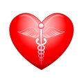 Medical symbol on Heart Royalty Free Stock Photo