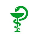 Medical symbol snake with cup