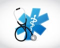 medical symbol and stethoscope illustration design Royalty Free Stock Photo