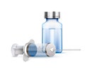 Medical syringe and ampoule.