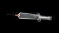 Medical Syringe on black background