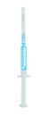 Medical syringe with blue liquid isolated on a white background Royalty Free Stock Photo