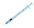 Medical syringe close-up isolated on a white Royalty Free Stock Photo