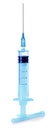 Medical syringe close-up isolated on a white Royalty Free Stock Photo
