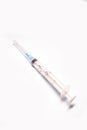 Medical syringe closeup on white background isolated Royalty Free Stock Photo