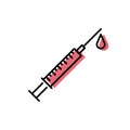 Syringe, injection color vector icon. Royalty Free Stock Photo