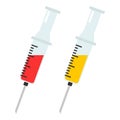 Medical Syringe Flat Icon Isolated on White