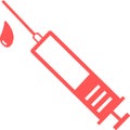 Medical syringe, hypodermic needle, Inject needle concept of vaccination, injection. Trendy flat style. vector illustration. Drug