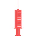 medical syringe, hypodermic needle, Inject needle concept of vaccination, injection. Trendy flat style. vector illustration. Drug