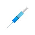 Medical syringe icon. The injection syringe. Vector stock illustration. Royalty Free Stock Photo