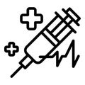 Medical syringe icon outline vector. Vaccine needle