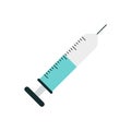 Medical syringe for injection on white background. Vector illustration. Royalty Free Stock Photo