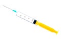 Medical syringe isolated on white background. macro photography Royalty Free Stock Photo