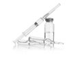 Medical syringe with medicines in ampoules.