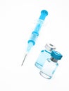 Medical syringe and phials Royalty Free Stock Photo