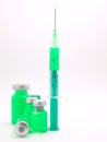 Medical syringe and phials