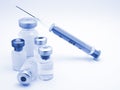 Medical syringe and phials