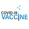 Medical syringe with vaccine. Covid-19 coronavirus vaccination concept