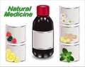 Medical syrup from different natural ingredients.