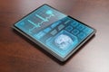 Medical tablet on desk Royalty Free Stock Photo