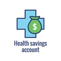 Medical Tax Savings - Health savings account or flexible spending account has HSA, FSA, tax-sheltered savings Royalty Free Stock Photo