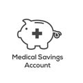 Medical Tax Savings - Health savings account or flexible spending account has HSA, FSA, tax-sheltered savings Royalty Free Stock Photo