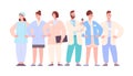 Medical team characters. Hospital staff, doctor nurse health care workers, group healthcare employees, professional Royalty Free Stock Photo