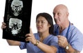 Medical Team checking patients brain xray Royalty Free Stock Photo