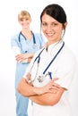 Medical team doctor young nurse female smiling