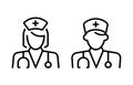 Medical Team Icon. Male and female doctor symbols