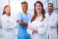 Medical team looking at the camera and smiling Royalty Free Stock Photo