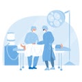 Medical Team Performing Surgical Operation flat Vector Royalty Free Stock Photo