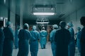 Medical Team Performing Surgical Operation in Modern Operating Room. Neural network AI generated Royalty Free Stock Photo