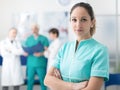 Medical team posing at the hospital Royalty Free Stock Photo