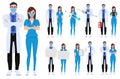 Medical team set characters vector concept design. Covid-19 doctor and nurse character fighting corona virus Royalty Free Stock Photo