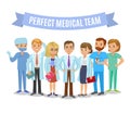 Medical team. Set of hospital medical staff. Doctors, nurses