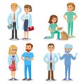 Medical team. Set of hospital medical staff. Doctors, nurses Royalty Free Stock Photo