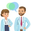 Medical team. Two doctors with stethoscopes, man and woman. Royalty Free Stock Photo