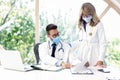 Medical team working together in doctor`s office Royalty Free Stock Photo