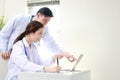 Medical team working together in the office. Royalty Free Stock Photo