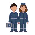 Medical teamwork avatar blue lines