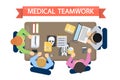 Medical teamwork illustration.