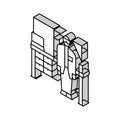 medical technologist at workbench isometric icon vector illustration