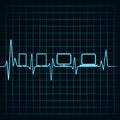 Medical technology concept -heartbeat gadgets icon