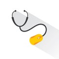 Medical Technology concept with stethoscope and computer mouse Royalty Free Stock Photo