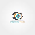 Medical Technology icon template, creative vector logo design, healthcare,connection, illustration elements