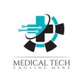 Medical Technology icon template, creative vector logo design, healthcare,connection, illustration elements