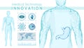 Medical technology innovation vector banner template. Futuristic medicine, professional treatment, diagnostics center
