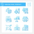 Medical technology pixel perfect gradient linear vector icons set Royalty Free Stock Photo